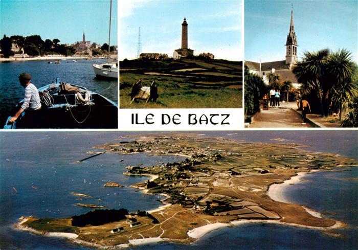 Ile-de-Batz 29 Finistere Le debarcadere le phare et l’eglise paroissiale