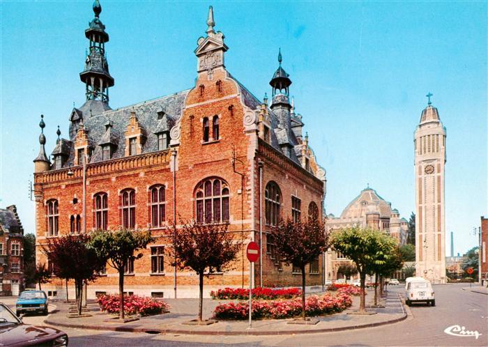 Comines 59 Nord Hotel de Ville et l’eglise St Chrysole