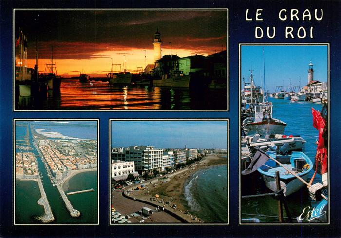 Le Grau-du-Roi 30 Gard Sonnenuntergang am Hafen Leuchtturm Fliegeraufnahmen