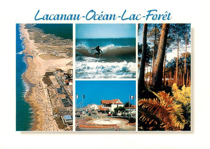 Lacanau 33 Gironde Kuestenpanorama Luftaufnahme Surfen Waldpartie