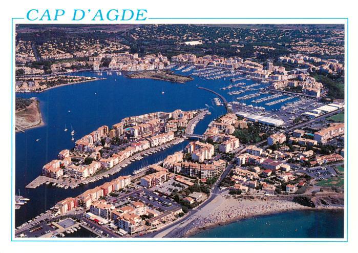 Cap-d Agde Avent-port Plage de la Bonne Mère Ile d