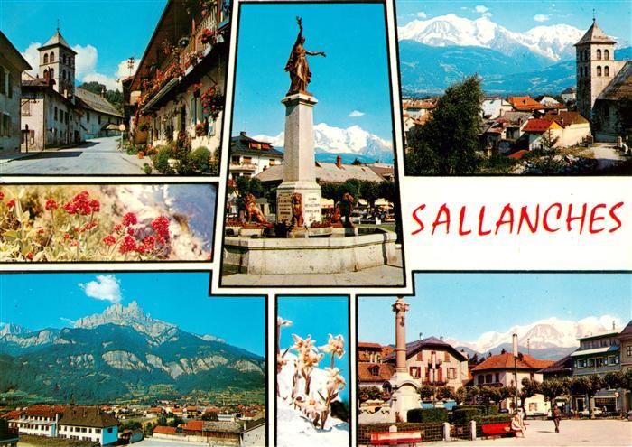 Sallanches 74 Haute-Savoie Vues d'ensemble Centre Fontaine Eglise Alpes