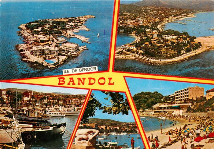 Bandol 83-sur-Mer Ile de Bendor vue aérienne Port Plage