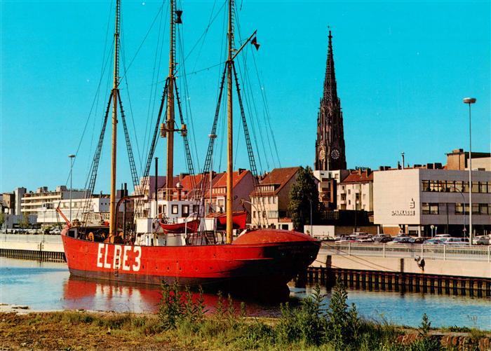 Bremerhaven Blick vom Hafen auf die Buergermeister-Smidt-Gedaechtniskirche Altes
