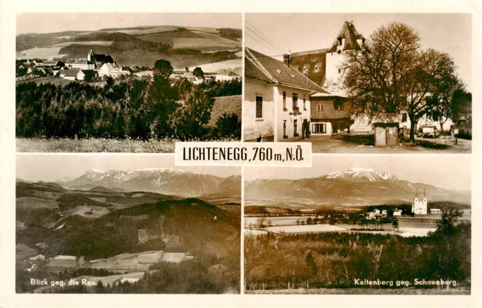 Lichtenegg Niederoesterreich AT Panorama Blick zur Rax Kaltenberg mit Schneeberg
