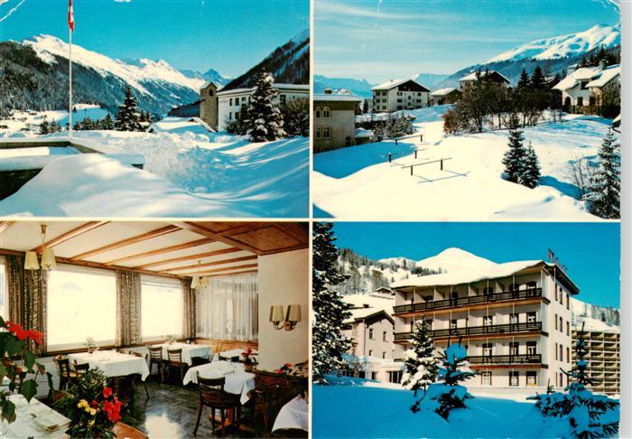 Davos-Dorf GR Hotel Waldheim Gastraum Winteridyll