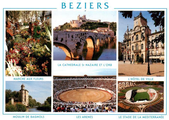 Beziers 34 Marche aux Fleurs La Cathedrale St Naza