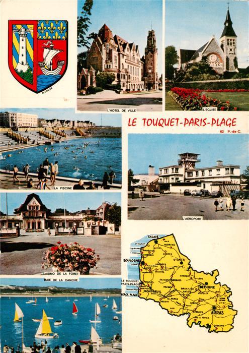 Le Touquet-Paris-Plage 62 Pas-de-Calais Hotel de Ville Eglise La Piscine Aeropo