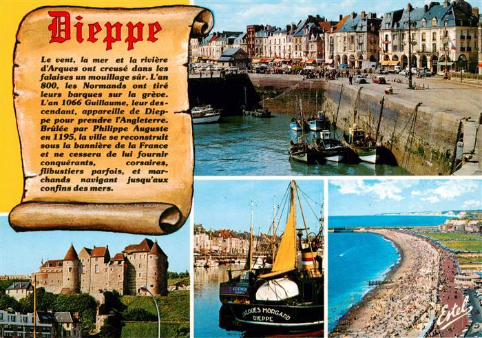 Dieppe 76 Seine-Maritime Les arcades et le quai Duquesne Le port La plage
