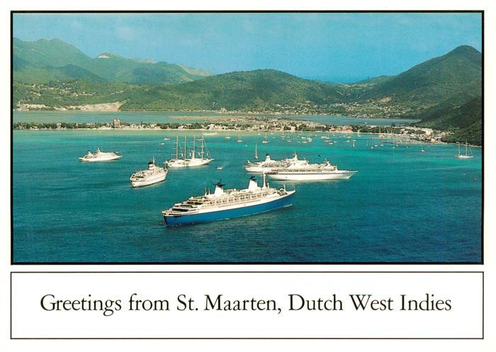 St Maarten Philipsburg West Indies Cruiseships in Philippsburgs Great Bay Harbou