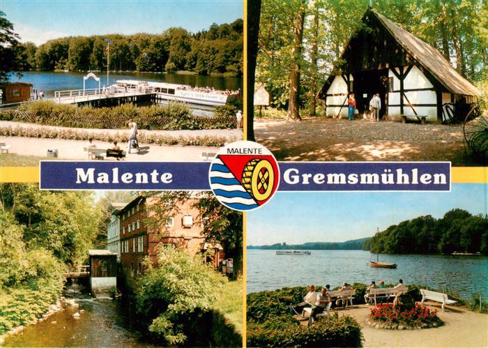 Malente-Gremsmuehlen Schiffsanlegestelle Scheune Muehlbach Seepanorama