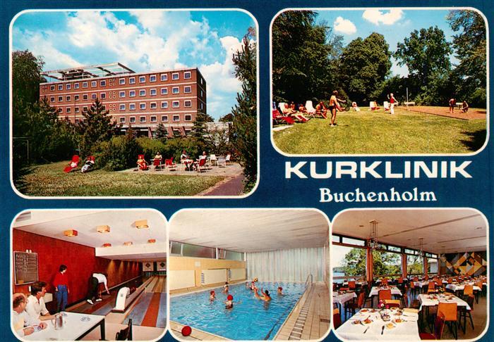 Malente-Gremsmuehlen Kurklinik Buchenholm Park Kegelbahn Hallenbad Speisesaal