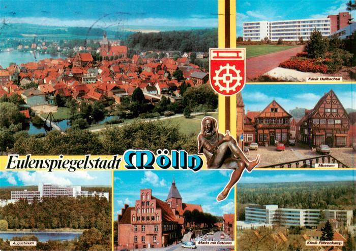 Moelln  Lauenburg Panorama Klinik Hellbachtal Museum Augustinum Markt mit Rathau