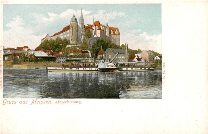 Meissen Elbe Sachsen Albrechtsburg Dampfer