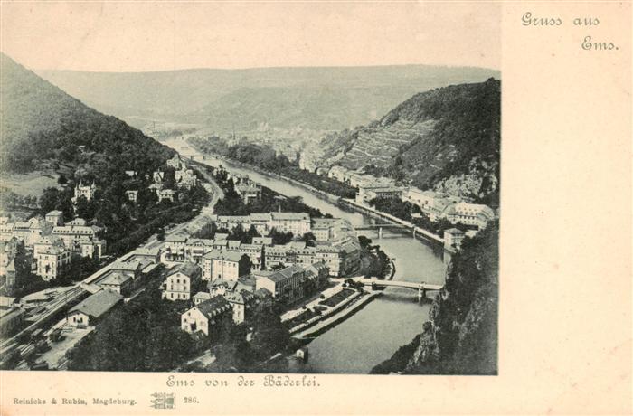 Bad Ems Lahn Panorama Blick von der Baederlei