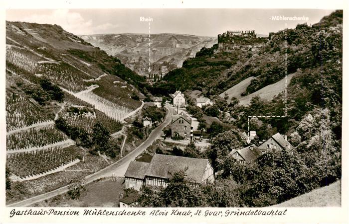 Gruendelbach St Goar Rhein Gasthaus Pension Muehlenschenke Panorama Gruendelbach