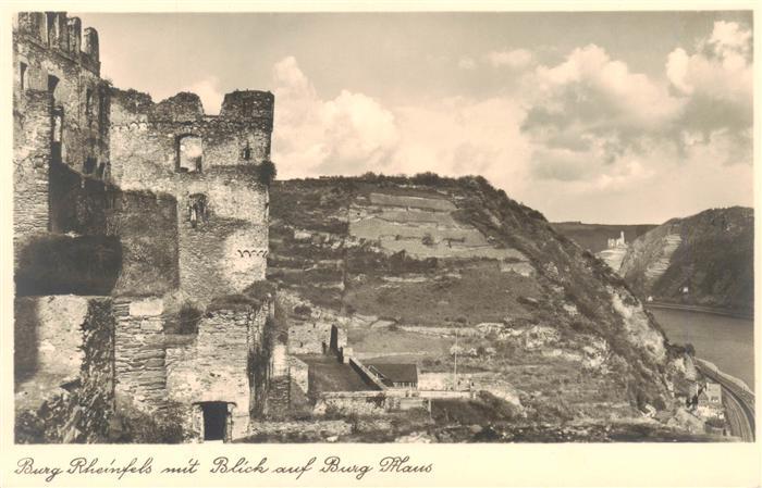St Goar Rhein Burg Rheinfels mit Blick auf Burg Maus