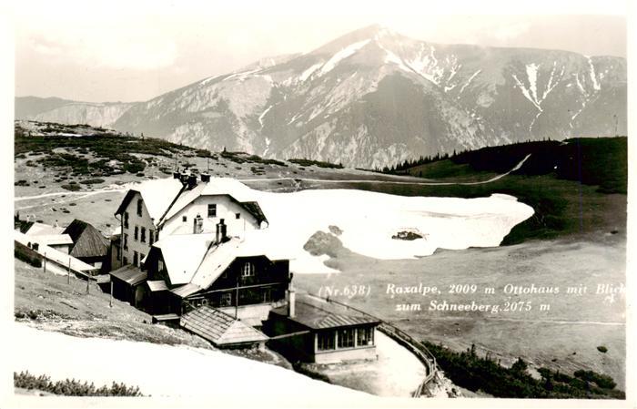 Reichenau Rax Raxalpe Ottohaus mit Blick zum Schneeberg