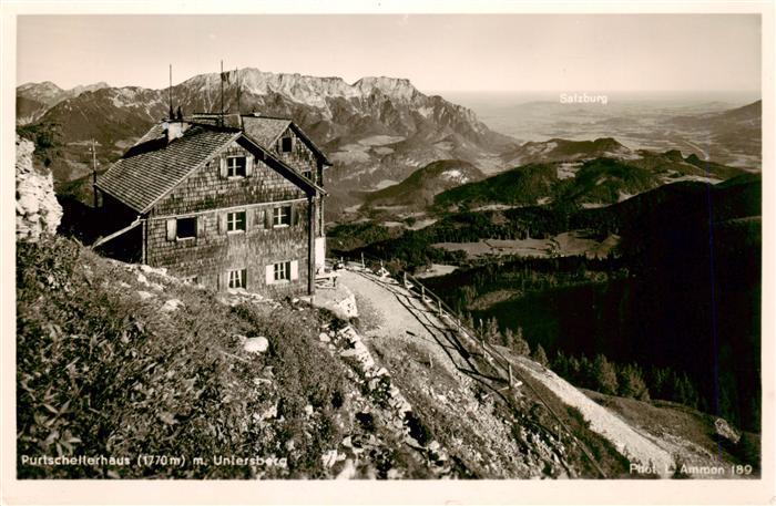 BERCHTESGADEN Bayern Purtschellerhaus mit Untersberg Fernsicht Blick nach Salzbu