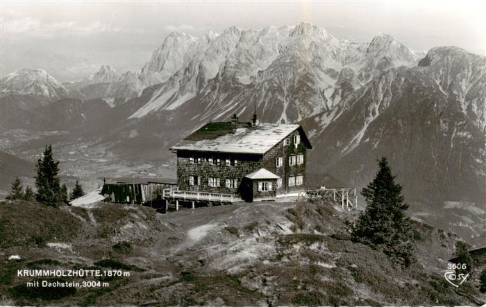 Krummholzhuette 1870m Schladming Obersteiermark AT Berghaus Blick gegen Dachstei