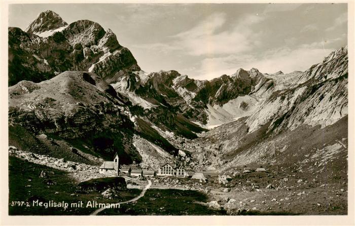 Meglisalp 1520m Altmann AR Panorama Blick gegen Altmann Appenzeller Alpen