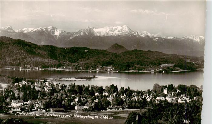 Poertschach Woerthersee Panorama Blick gegen Mittagskogel Karawanken