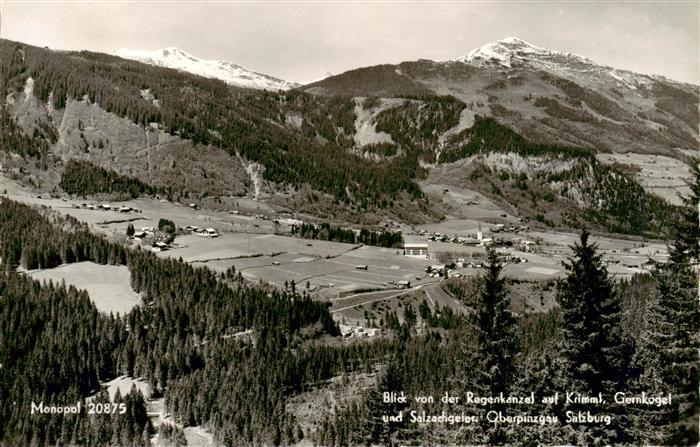 Krimml 1076m Pinzgau AT Panorama Blick von der Regenkanzel gegen Gernkogel und S