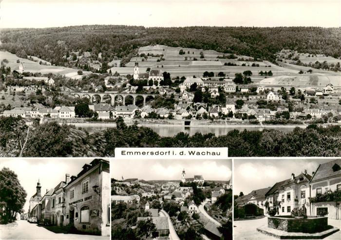 Emmersdorf Donau Wachau AT Panorama Ortszentrum Brunnen