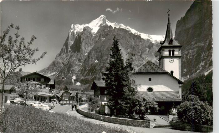 Grindelwald BE Kirche und Wetterhorn