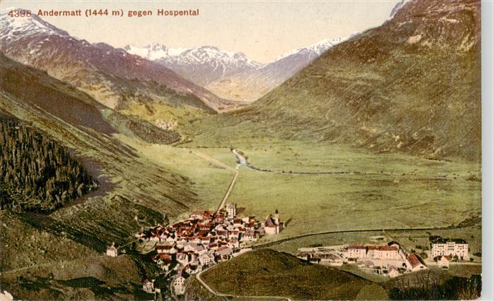 Andermatt UR Panorama Blick gegen Hospental Alpen