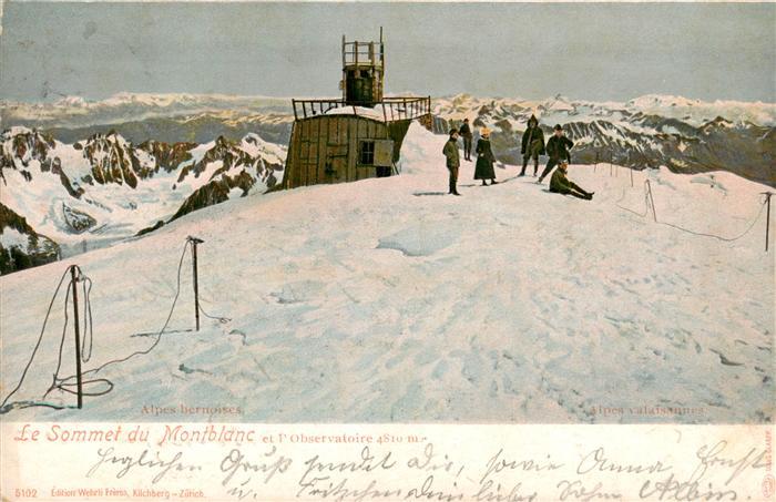 Mont-Blanc  4807m 74 Haute-Savoie Le Sommet du Mont Blanc et l'observatoire