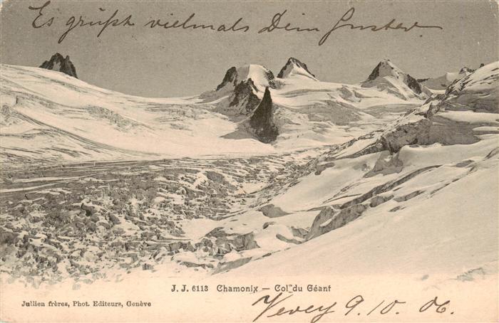 Chamonix 74 Haute-Savoie Col du Géant Gletscher Alpen