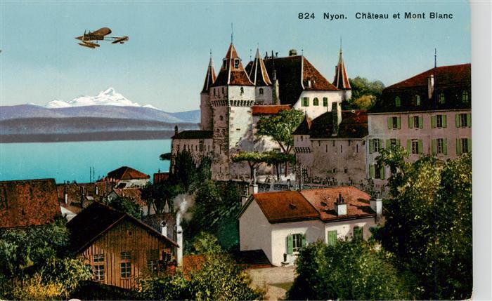 Nyon VD Château et Mont Blanc