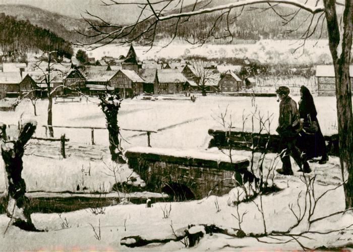Erdhausen  Gladenbach Hessen Kuenstlerhaus Lenz Winterpanorama