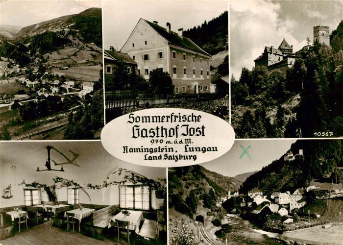 Ramingstein Lungau AT Gasthof Jost Burg Gastraum Panorama