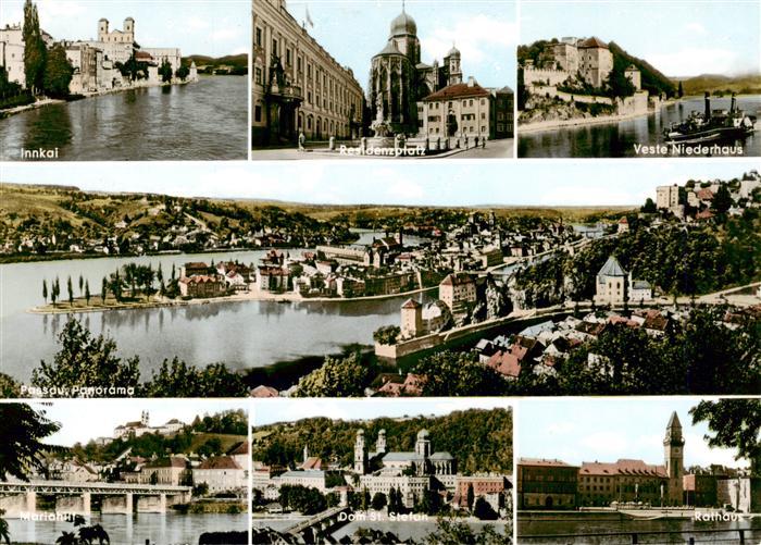 PAssAU Bayern Innkai Residenzplatz Veste Niederhaus Panorama Mariahilf Dom St St