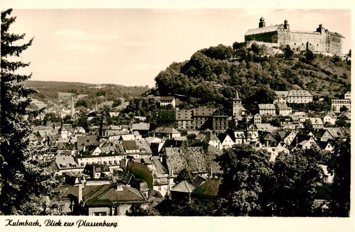 Kulmbach Bayern Stadtpanorama Blick zur Plassenburg