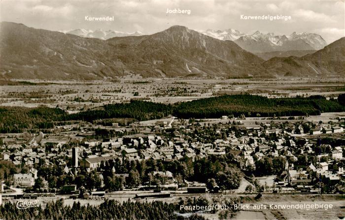 Penzberg Panorama Blick auf das Karwendelgebirge