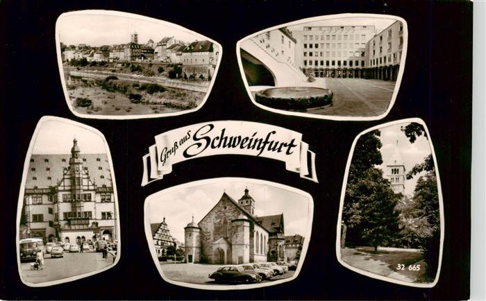 Schweinfurt Teilansichten Stadtzentrum Kirche Rathaus