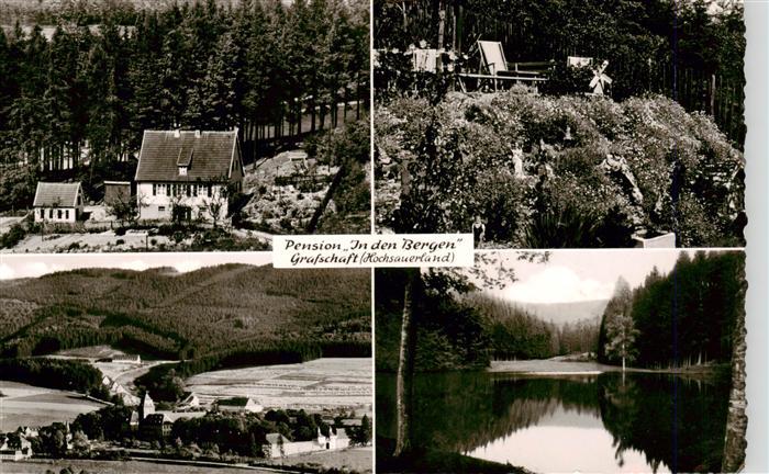 Grafschaft Sauerland Pension In den Bergen Partie am See Panorama
