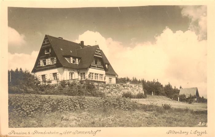 Altenberg  Osterzgebirge Pension Fremdenheim Der Sonnenhof