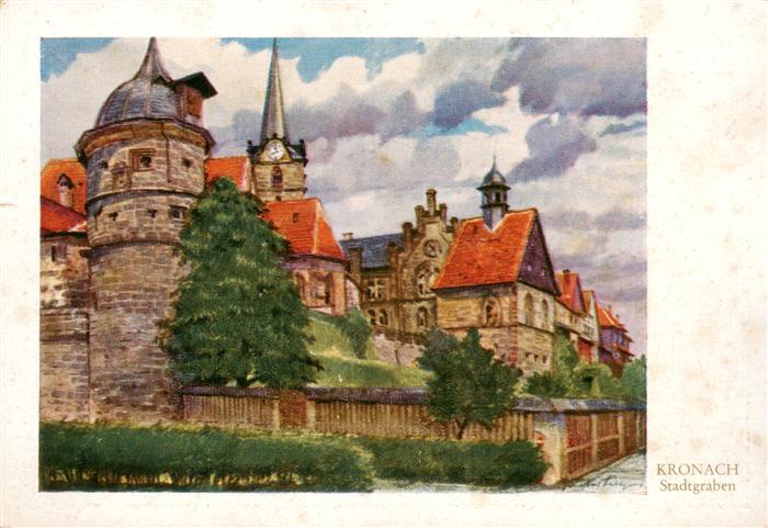 Kronach Oberfranken Stadtgraben Altstadt Serie Das malerische Kronach 8 Aquarell