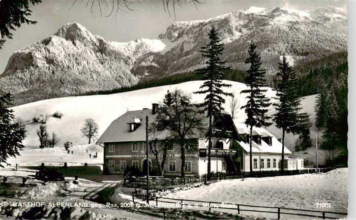 Altenberg Rax Gasthof Alpenland Winterlandschaft