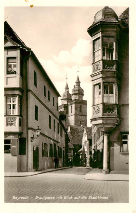 BAYREUTH Bayern Brautgasse mit Blick auf die Stadtkirche