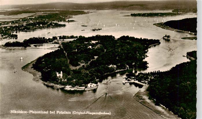Nikolskoe Pfaueninsel Wannsee Berlin Potsdam Original Fliegeraufnahme