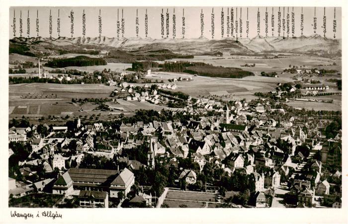 Wangen Allgaeu Bayern Panorama mit Alpenkette