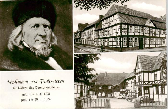 Fallersleben Portrait Hoffmann von Fallersleben Dichter des Deutschlandsliedes G