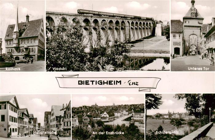 Bietigheim-Bissingen Rathaus Viadukt Unteres Tor Hauptstrasse Panorama Enzbrueck