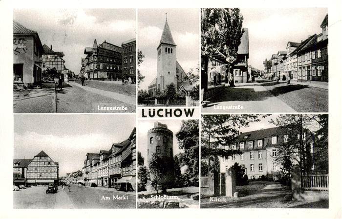 Luechow-Dannenberg Langestrasse Kirche Partie am Markt Schlossturm Klinik