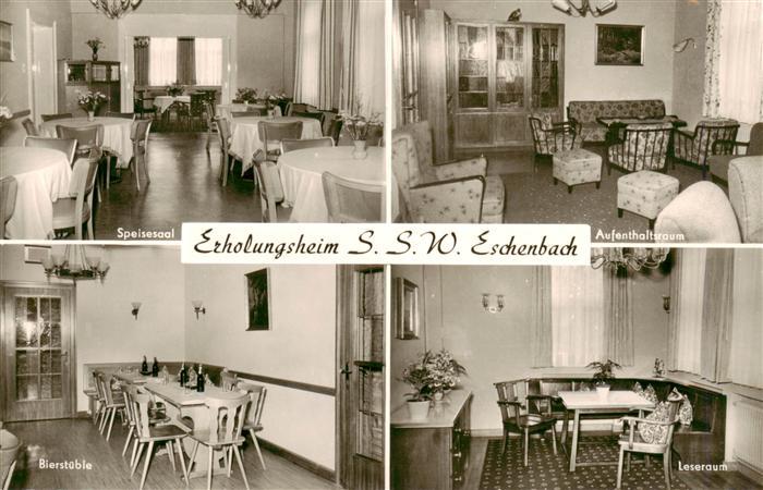 Eschenbach  Hersbruck Bayern Erholungsheim S.S.W. Speisesaal Aufenthaltsraum Bie